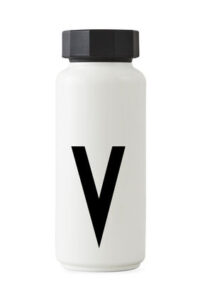 Ανοξείδωτο μπουκάλι Arne Jacobsen - 500 ml - Επιστολή V Λευκές επιστολές σχεδιασμού Arne Jacobsen