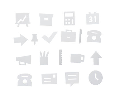 Conjunto de símbolos de oficina - para panel perforado White Design Letters