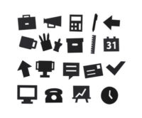 Bürosymbolsatz - für Lochblech Black Design Letters