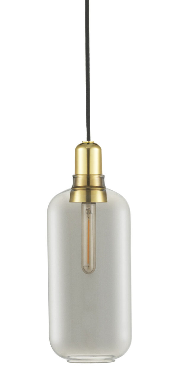 Amp Lâmpada de suspensão grande - Ø 11,2 x A 26 cm Latão | cinza fumaça Normann Copenhagen Simon Legald