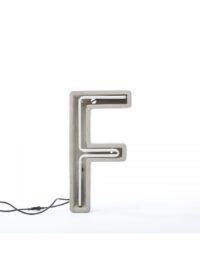 Alphacrete Table Lamp - Letter F White | Gray | Seletti BBMDS Cement