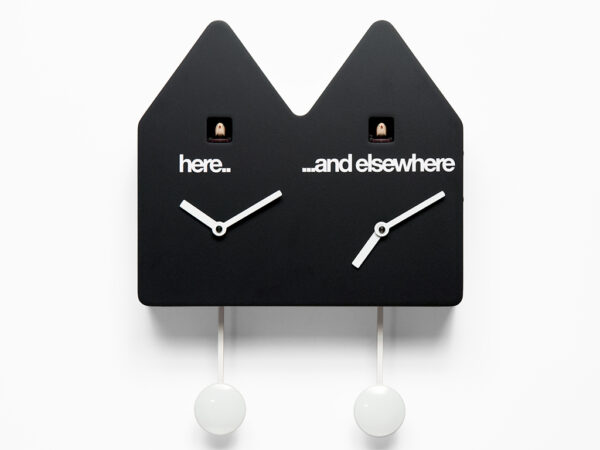 Double Q Black Wall Clock Progetti Alberto Sala 2