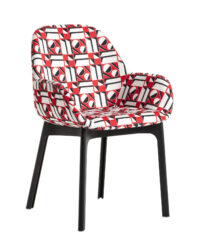 Gepolsterter Sessel Clap La Double J Schwarz | Geometrisches Rot Kartell Patricia Urquiola 1