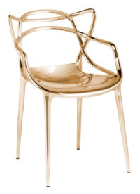 Masters stackable πολυθρόνα - Μεταλλικό χρυσό Kartell Philippe Starck | Eugeni Quitllet 1