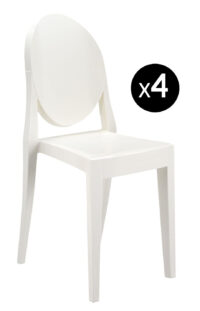 Victoria Ghost stackable chair - Σετ 4 ματ λευκό Kartell Philippe Starck 1