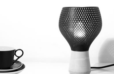 Tablerumble lamp, produced using 3d-printing techniques