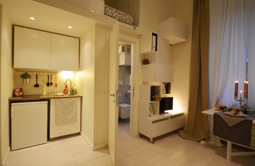 mini-apartment transformasi dalam Milan, arkitek Martina Margaria