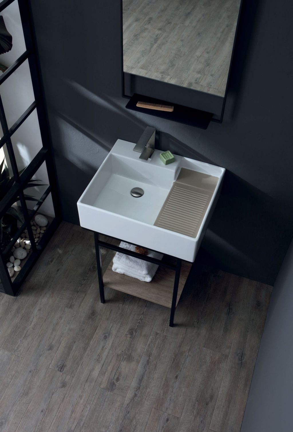 Colavene Acquaceramica Nobu, 60x50 cm white and matera matt